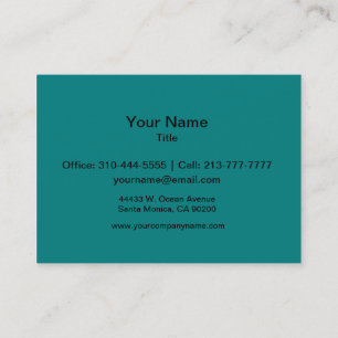 Teal Solid Colour Business Card