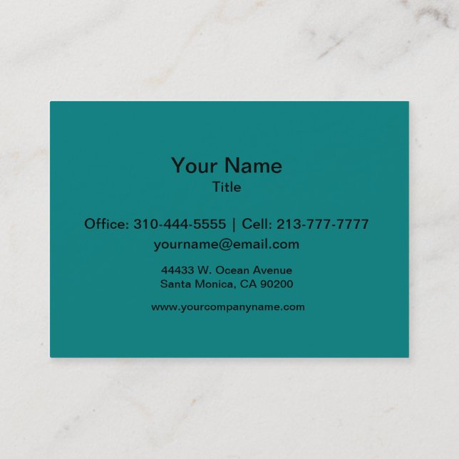 Teal Solid Colour Business Card (Back)