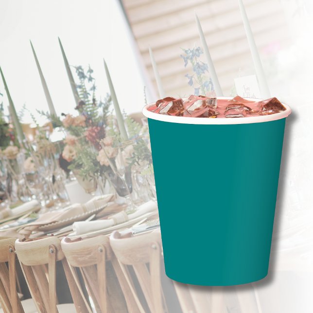 Teal Solid Colour | Classic  Paper Cups (Creator Uploaded)