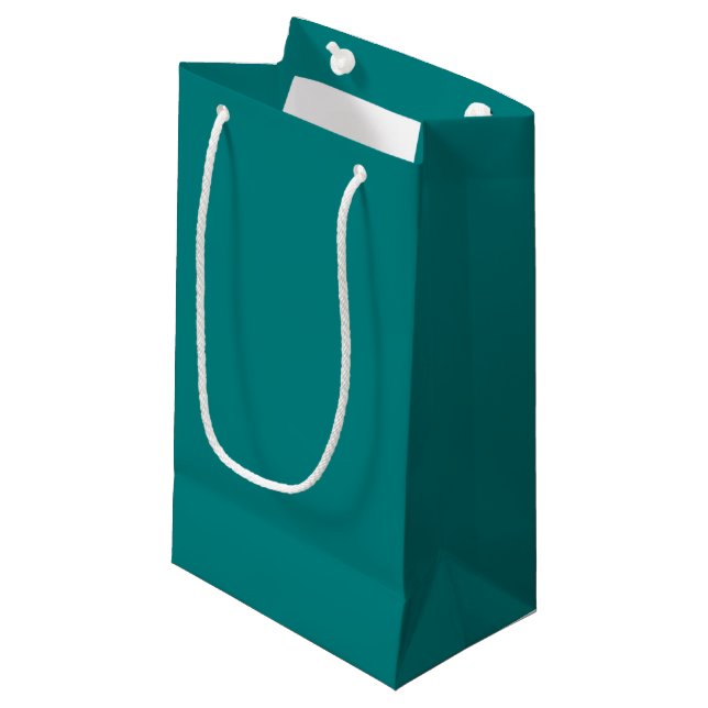 Teal Solid Colour Small Gift Bag (Front Angled)