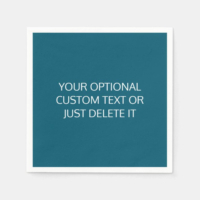 Teal solid colour trendy coctail party palette napkin (Front)