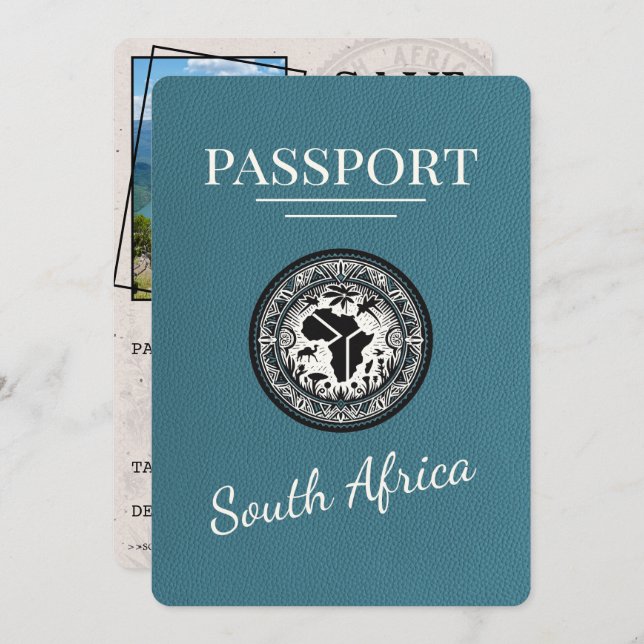 Teal South Africa Passport Save The Date (Front/Back)