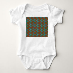 Teal Spaceships Baby Bodysuit