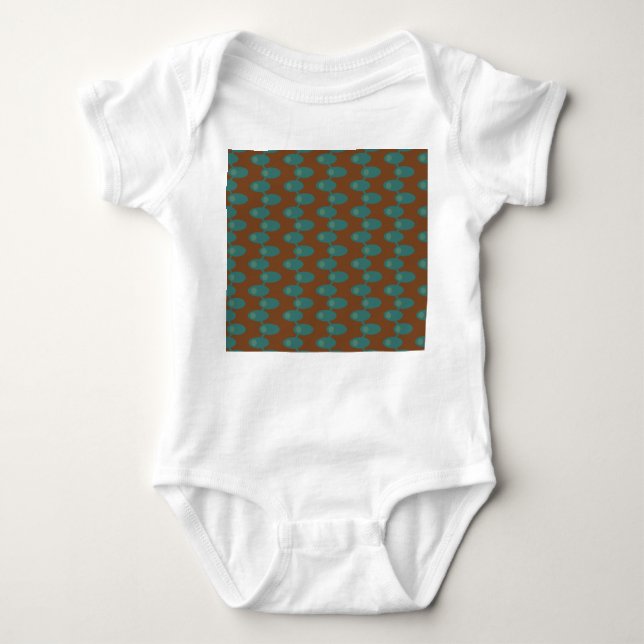 Teal Spaceships  Baby Bodysuit (Front)
