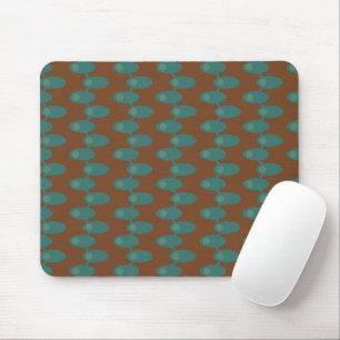 Teal Spaceships Mouse Pad