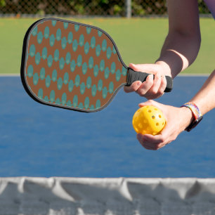 Teal Spaceships Pickleball Paddle