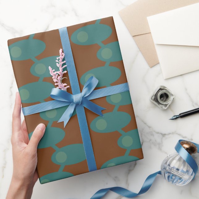 Teal Spaceships  Wrapping Paper (Gifting)