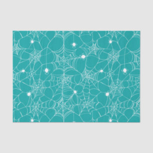 Teal Spider Web Halloween Tissue Paper