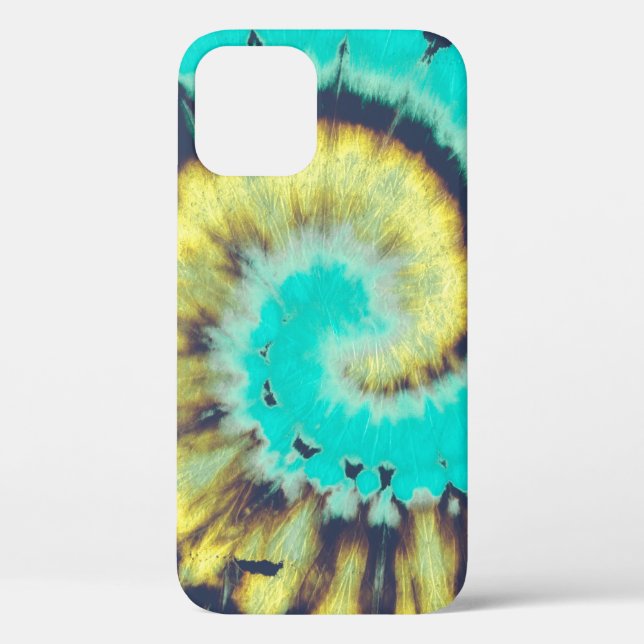 Teal Spiral Abstract. Tye Dye Shirt Circle. Grunge Case-Mate iPhone Case (Back)