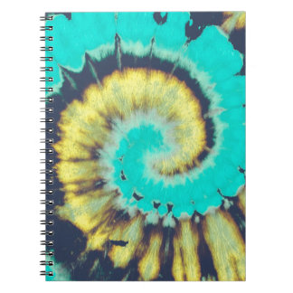 Teal Spiral Abstract. Tye Dye Shirt Circle. Grunge Notebook