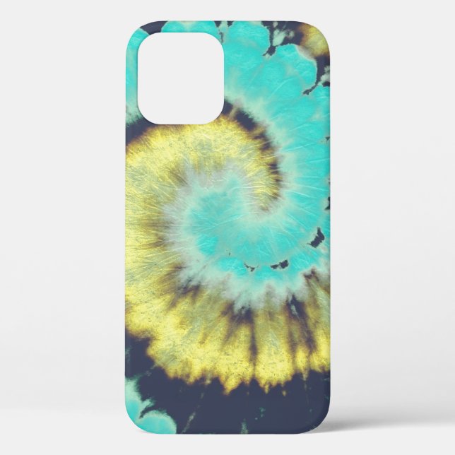 Teal Spiral: Grunge Hippie Texture. Case-Mate iPhone Case (Back)