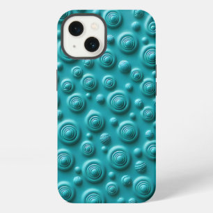 Teal Spiral Texture iPhone Case Cool Design