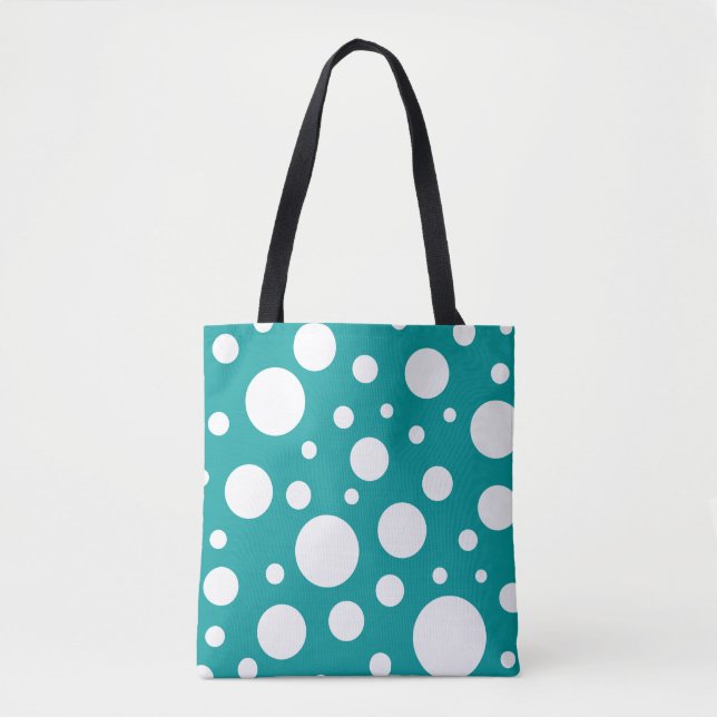 Teal Spots Tote Bag (Front)