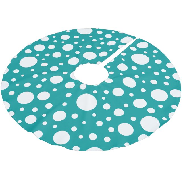 Teal Spots Tree Skirt (Angled)