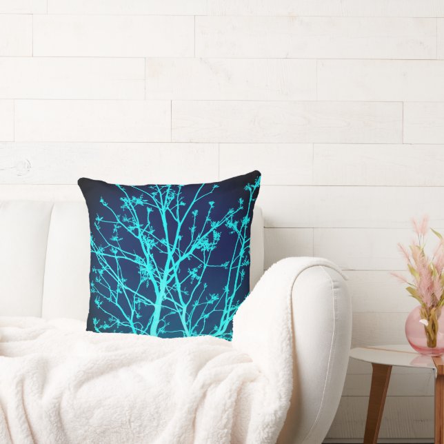 Teal Spring Tree Cushion (Couch)