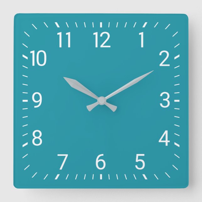Teal Square Wall Clock (Front)