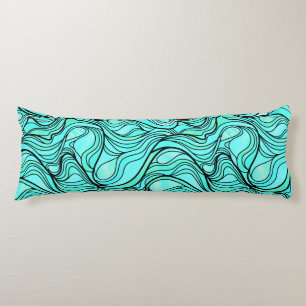 Teal Stained Glass Abstract Body Cushion