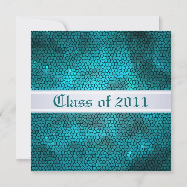 Teal Stained Glass Class of Graduation Invitation (Front)