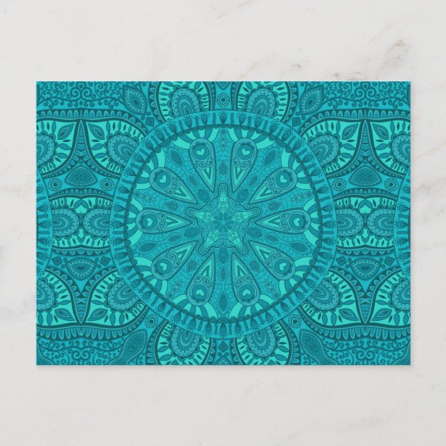 Teal Starburst Design Postcard (Front)