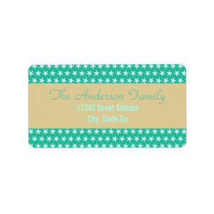 Teal Starfish Beach - Address Labels