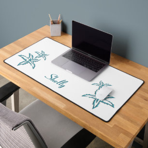 Teal Starfish Personal Desk Mat