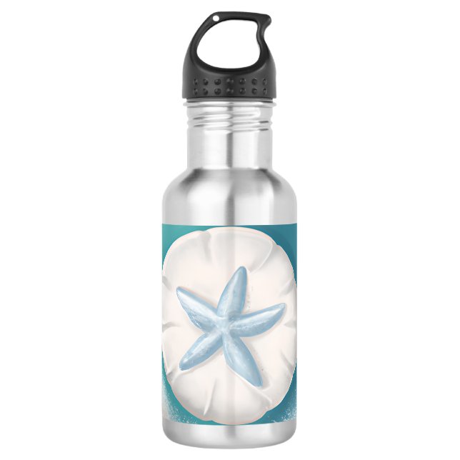 Teal Starfish Personalised Beachy  710 Ml Water Bottle (Front)