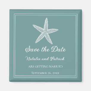 Teal Starfish Save the Date Magnet