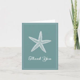 Teal Starfish Thank You Card