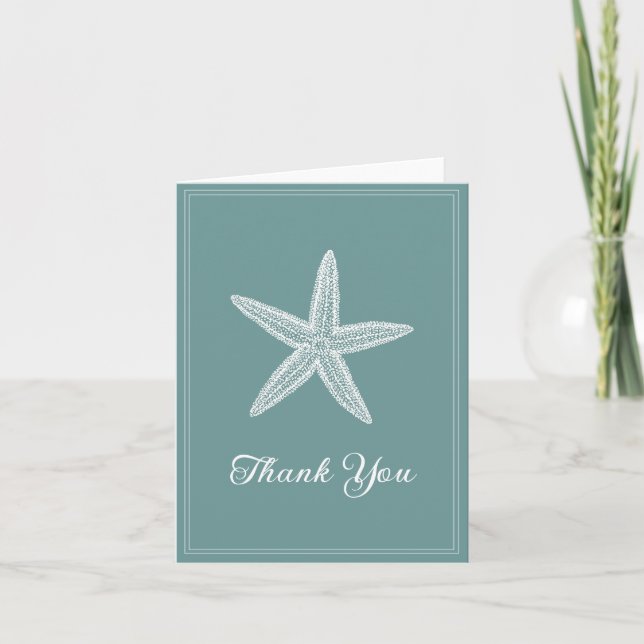 Teal Starfish Thank You Card (Front)