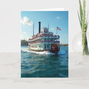 Teal Steamer Fathers Day Card