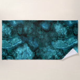 Teal Stone abstract Beach Towel