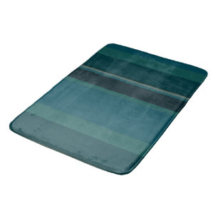Teal Stripes Bath Mat