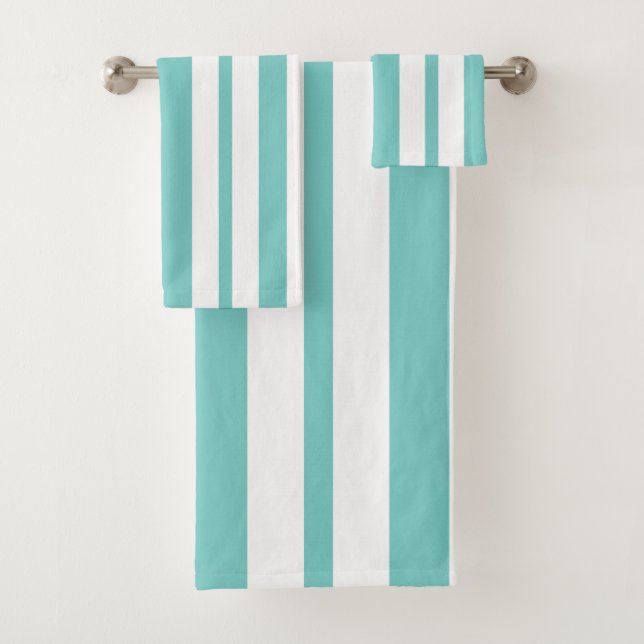 Teal Stripes Bath Towel Set (Insitu)