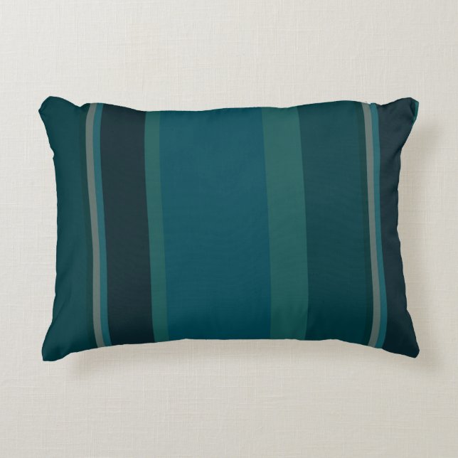 Teal Stripes Decorative Cushion (Front)