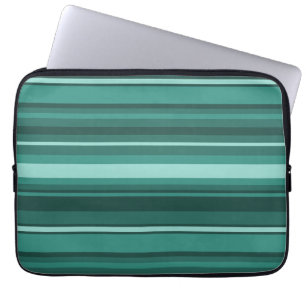 Teal stripes laptop sleeve