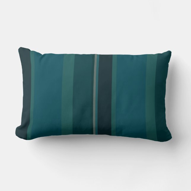 Teal Stripes Lumbar Cushion (Front)