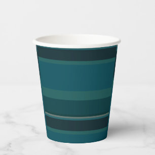 Teal Stripes Paper Cups