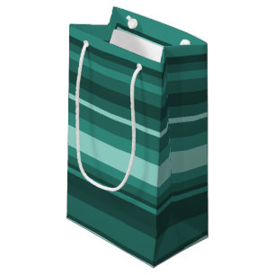 Teal stripes small gift bag