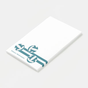 teal stripes volleyball team colours post-it notes