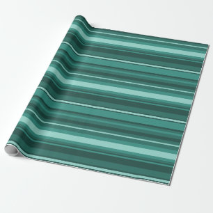 Teal stripes wrapping paper