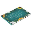 Teal Sunflower Rustic Country Wedding Guest Book