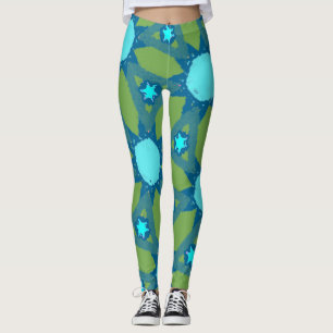 Teal Sunshine Pattern Leggings