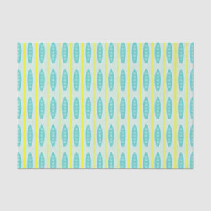 Teal Surfboards Pattern Tissue Paper