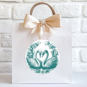 Teal Swan Lake Wedding Favour Sticker