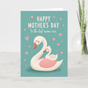 Teal Swans Mothers Day Card