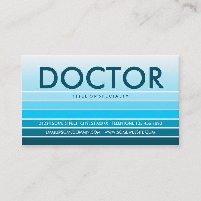 teal swatch DOCTOR Business Card (Front)
