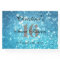 Teal Sweet 16 Silver Glitter Custom Guest Book
