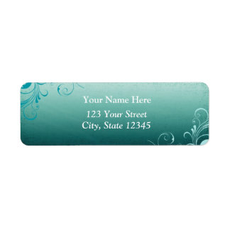 Teal Swirl Address Label