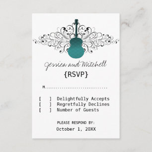 Teal Swirls Guitar Response Card