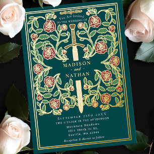Teal Sword Floral Mediaeval Fantasy Wedding
